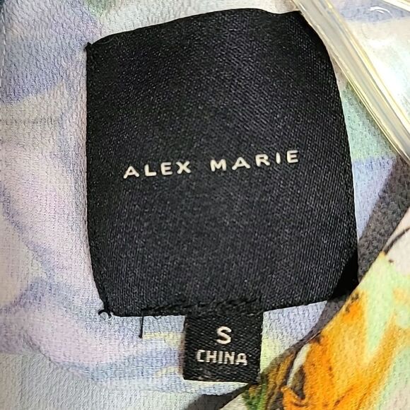 Alex Marie Green & Purple Floral, Sleeveless Top, Size Small - Picture 8 of 8